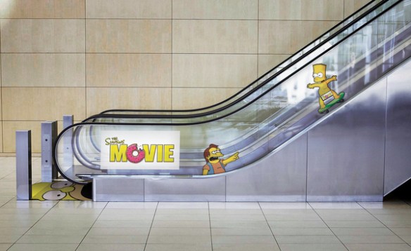 homer simpson escalator